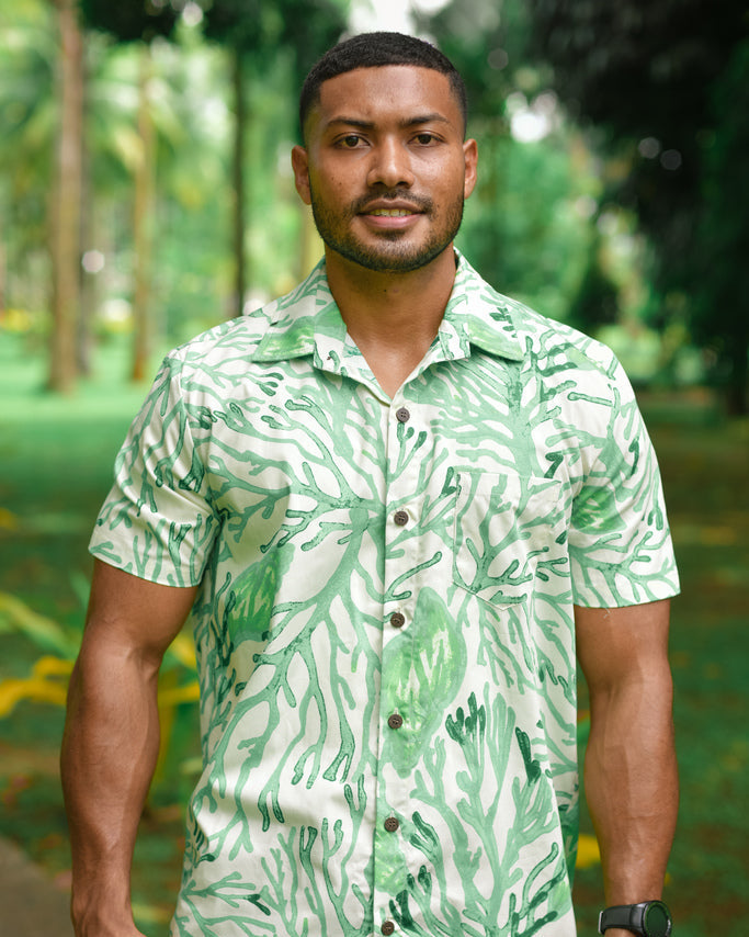 Men's Shirt - Deep Ocean Print - Malia Fiji
