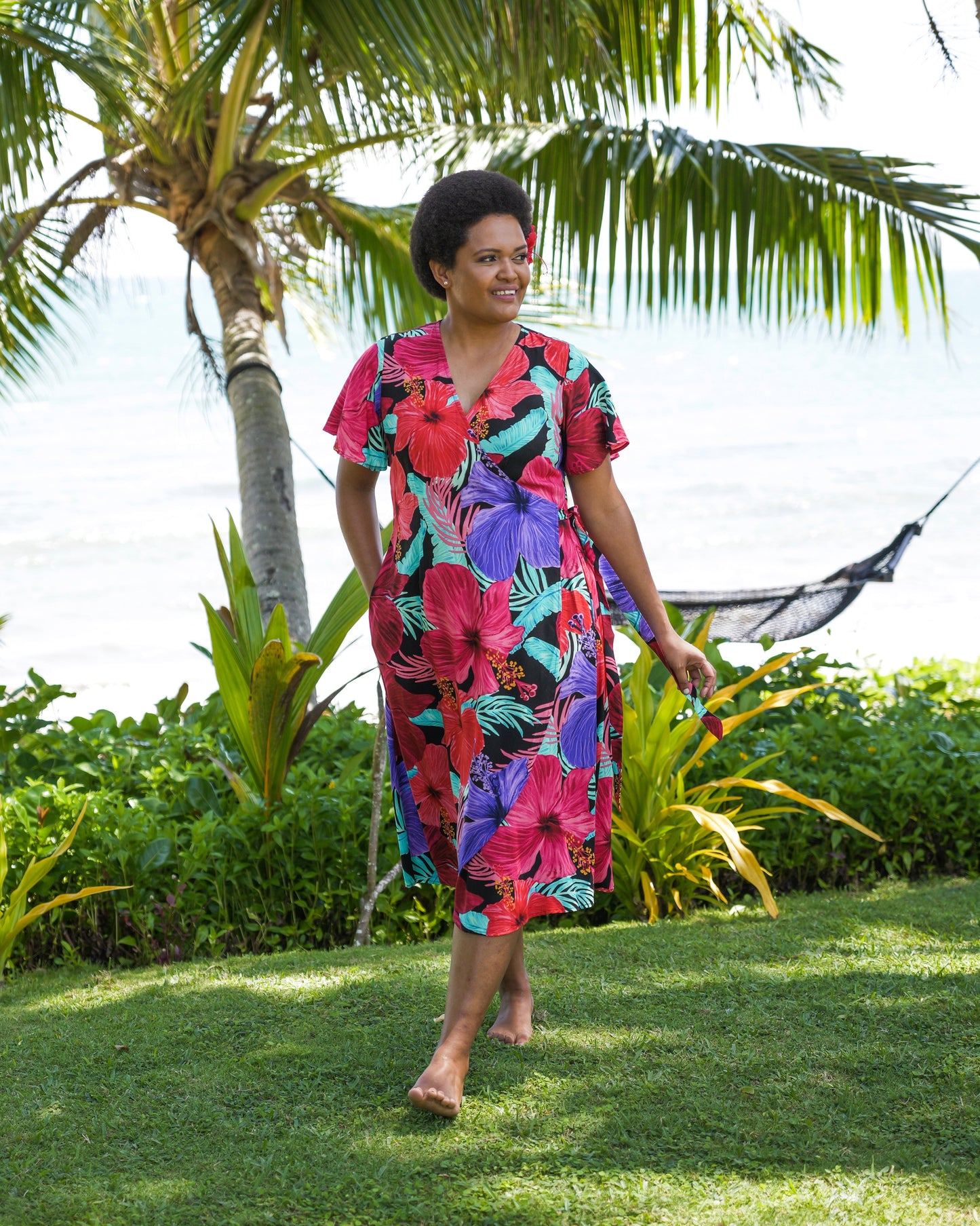 Blooming Hibiscus - Wrap Dress