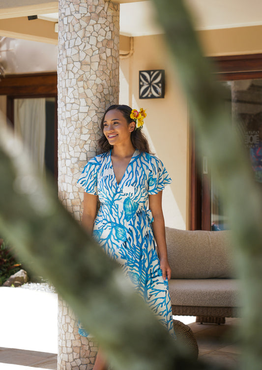 Deep Ocean - Wrap Dress