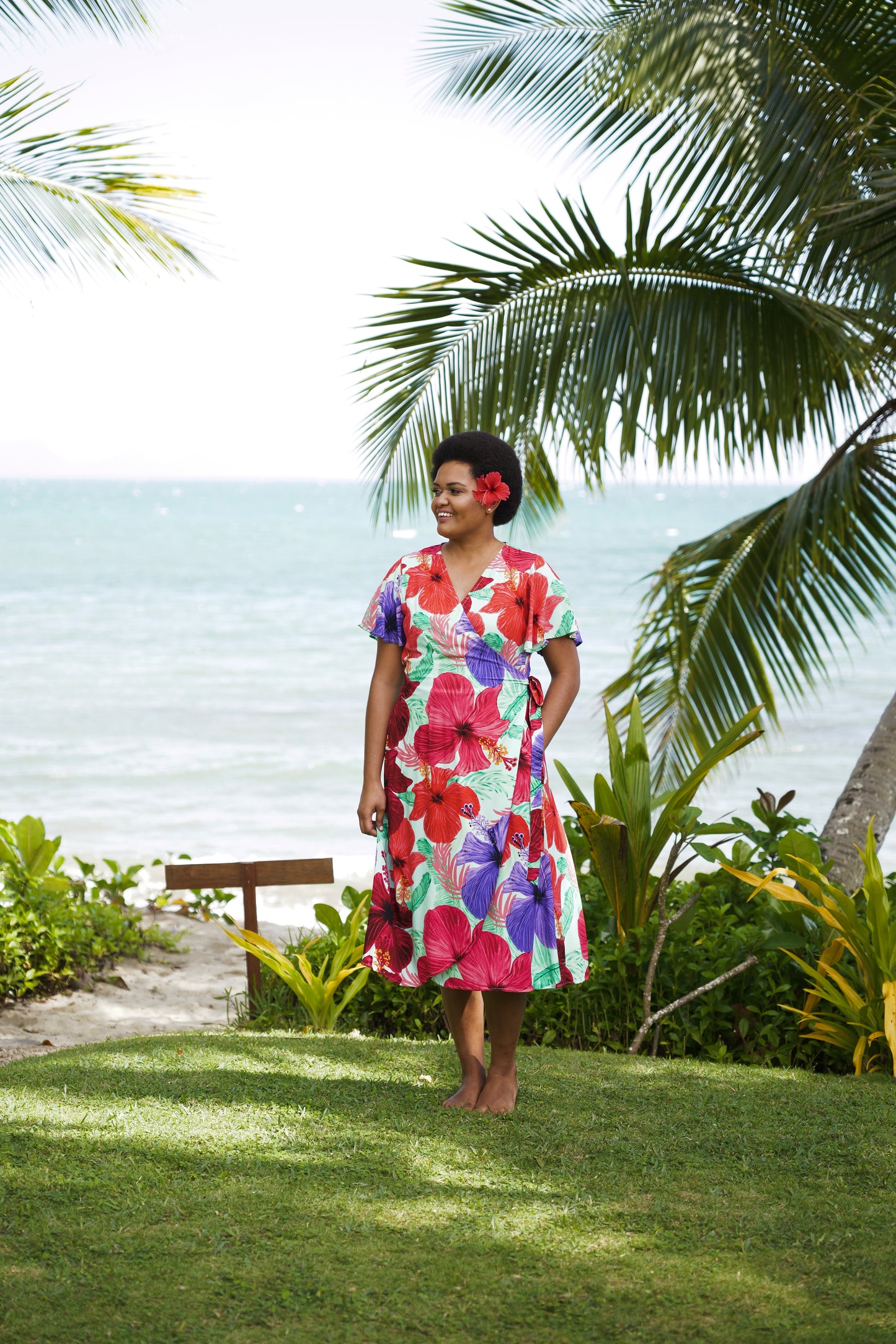 Blooming Hibiscus - Wrap Dress