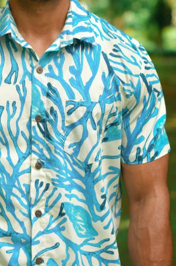 Deep Ocean - Short Sleeve Shirt (Blue) - Malia Fiji