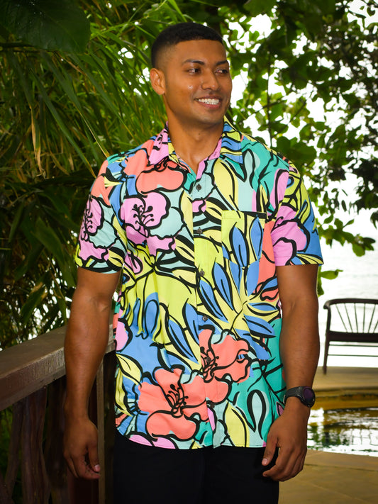 Island Bloom - Short Sleeve Shirt - Malia Fiji