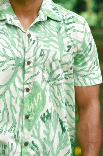 Deep Ocean - Short Sleeve Shirt (Green) - Malia Fiji