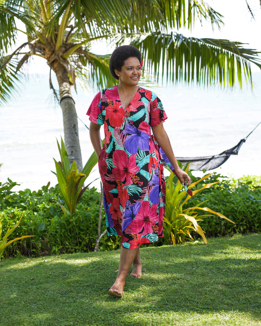 Blooming Hibiscus - Wrap Dress