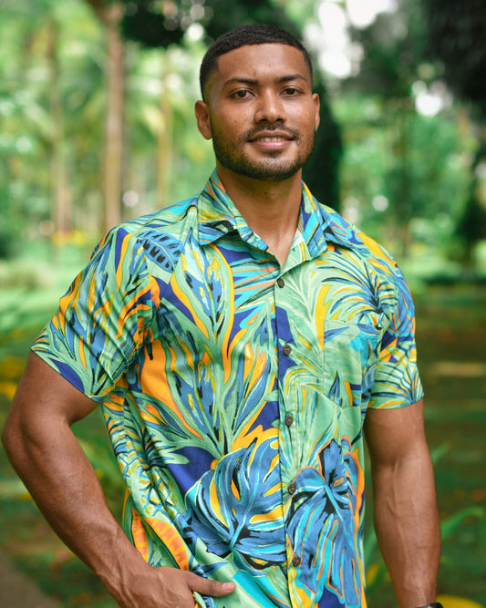 Tropical Painting (Yellow) - Short Sleeve Shirt